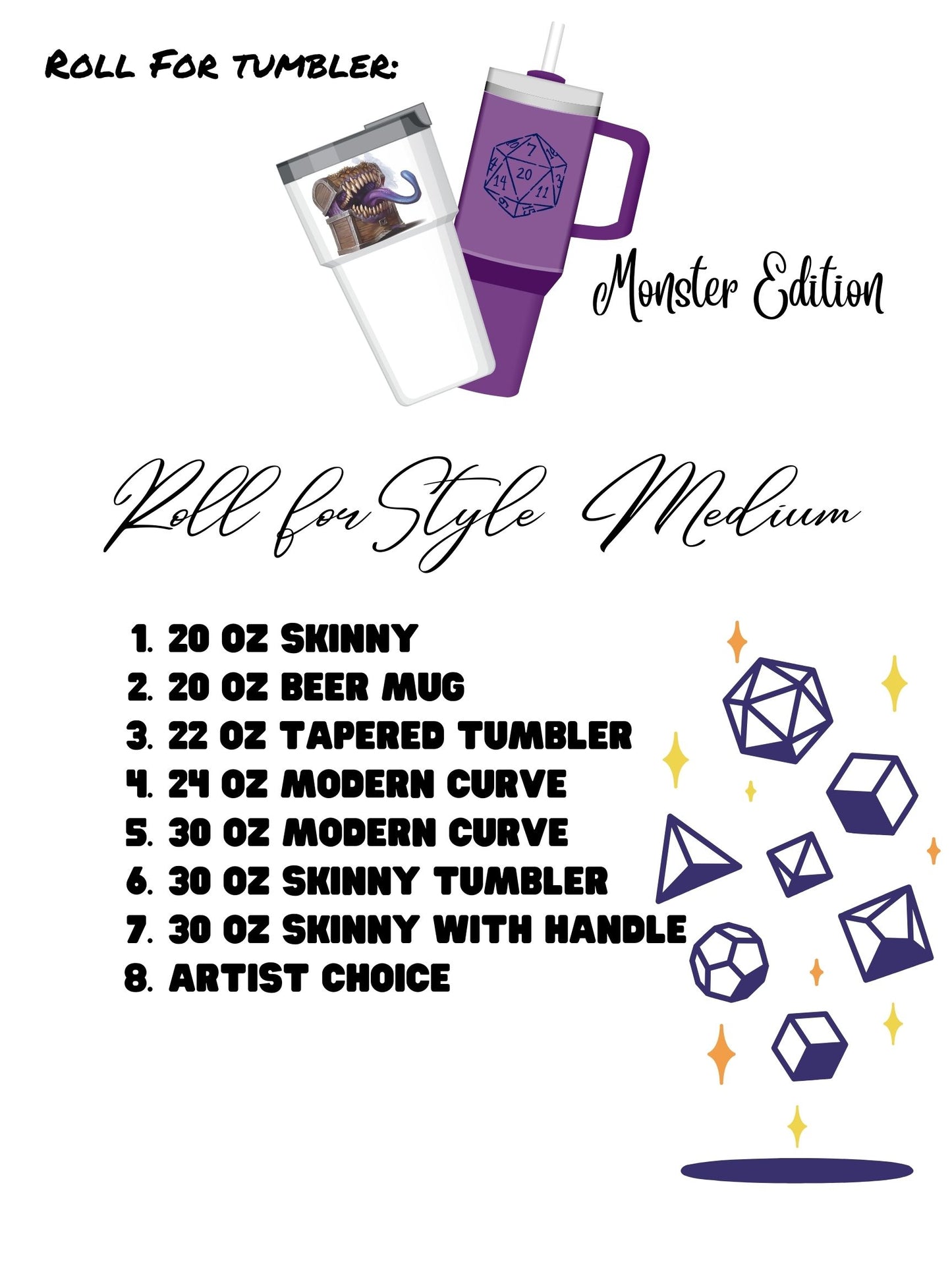 Roll For Tumbler (Medium 20oz - 30oz)